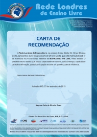 Carta de Recomendação Carta de Recomendação