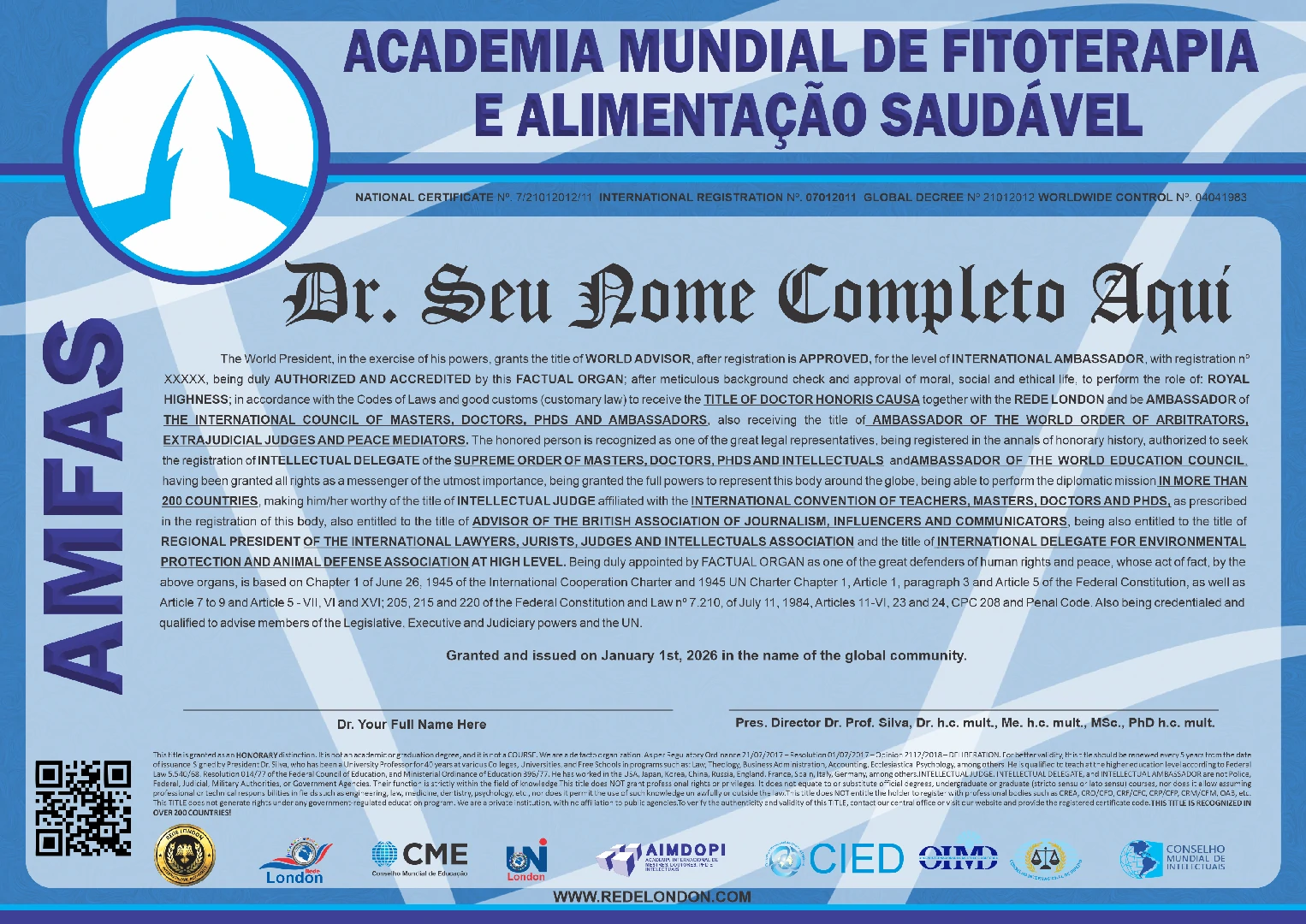 Diploma > Academia Mundial de Fitoterapia e Alimentação Saudável