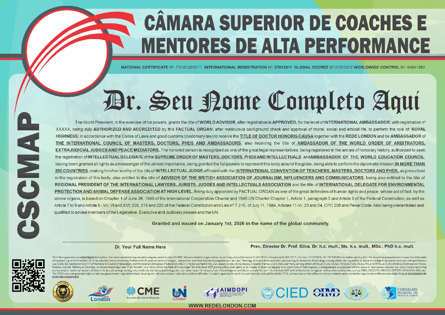 Diploma Câmara Superior de Coaches e Mentores de Alta Performance